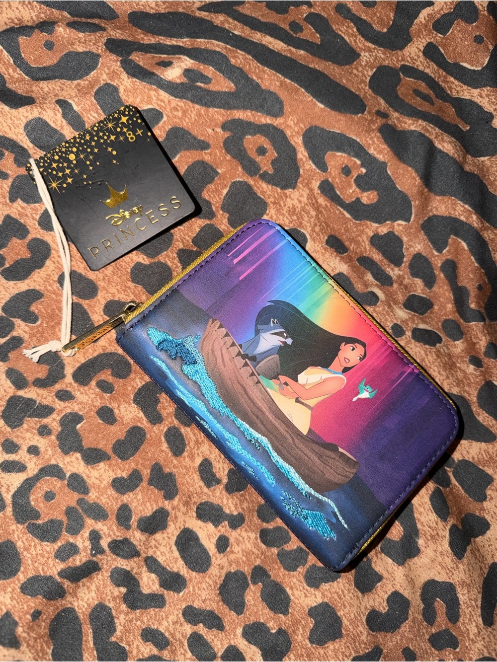 Loungefly Disney Pocahontas just around the Riverbend zip wallet NWT